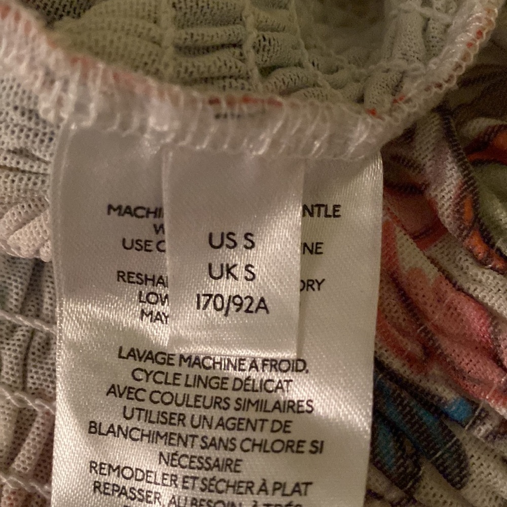 Anthropologie Aurelia Smocked Floral Puff Sleeve Cropped Crinkle Top - S - Picture 11 of 14